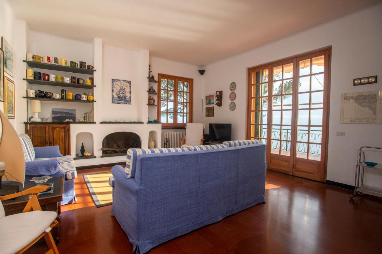 080 - La Villa Storica Il Vigneto 45B, Terrazza Sul Mare - Parcheggio Privato Gratis Moneglia Exteriör bild